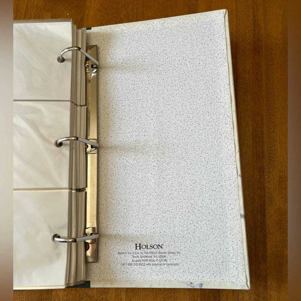 Floral Patterned 3 Ring Photo Album with Green Spine